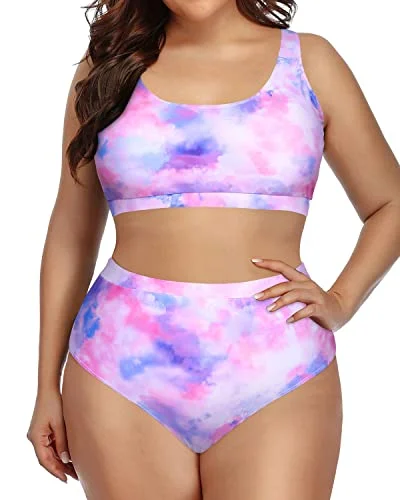 Push - up bikini top to enhance the bust for a confident beach appearanceComfortable And Lightweight Plus Size High Quality Bikini Set-Color Tie Dye