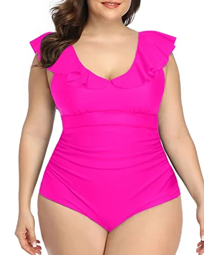 High - performance bikini with quick - drying fabric for active swimmersPerfectly Shaping Plus Size One Piece Swimsuits-Neon Pink